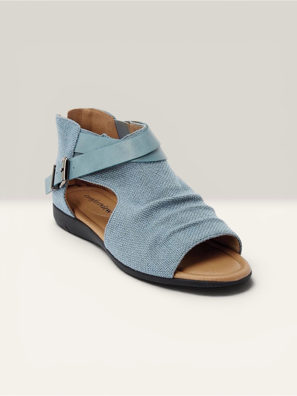 Comfortview Women's The Payton Shootie, open toe, back zip, size 9 Wide